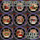 Record chocolate tub stickers