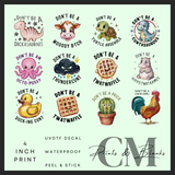 Adult quote designs Uvdtf single decals (4”, 10cm)