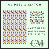 Crystals A4 Peel & Match Uvdtf sheet