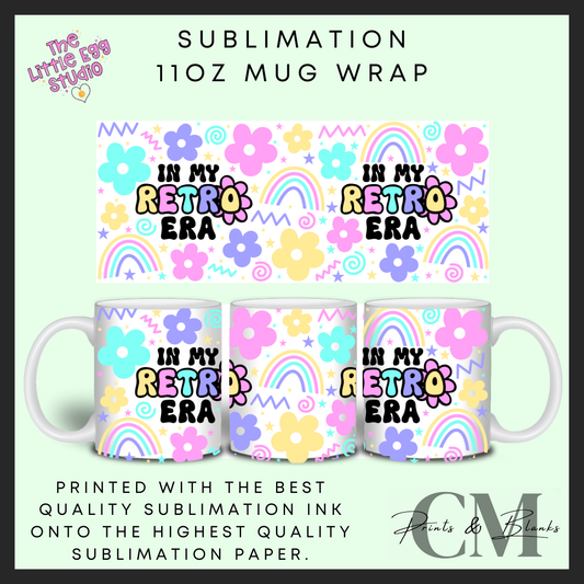 In my retro era 11oz sublimation mug wrap