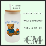 Nursery leaver blue Uvdtf single decals (4”, 10cm)