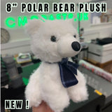 8” polar bear plush