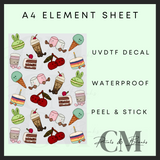 Jelly teddy deserts Uvdtf A4 element sheet