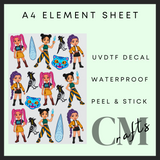 K-stars classic A4 uvdtf element sheet