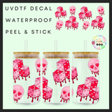 Pink Dice Drip 16oz uvdtf wrap