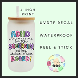 ADHD Squirrelly Uvdtf single decal (4”, 10cm)