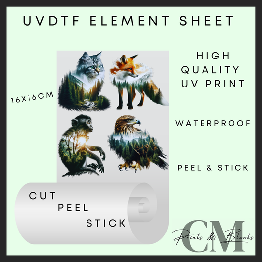 Nature animals Uvdtf element sheet