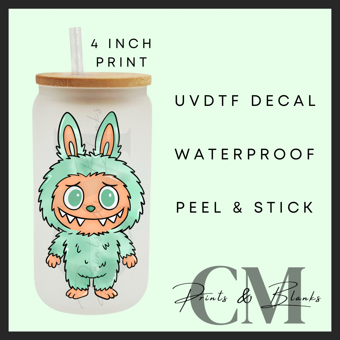 Monsters uvdtf single decal (4”, 10cm)