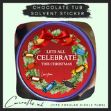 Let’s all celebrate chocolate tub solvent sticker