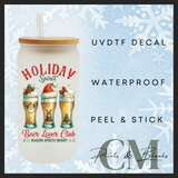 Holiday beer spirit single uvdtf decal (4” / 10cm)