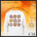 Retro Halloween flowers DTF transfer