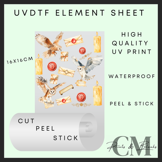Messenger owls uvdtf element sheet