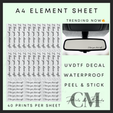 Drive safe A4 element sheet (make £120)