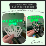 9cm Jumbo acrylic paperclips (pack of 6)
