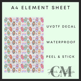 Small Energy crystal monsters A4 uvdtf element sheet