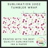 Water colour cherrys Sublimation 20oz tumbler wrap