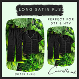 Long black satin pjs