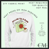 Spilling tea and blood DTF transfer