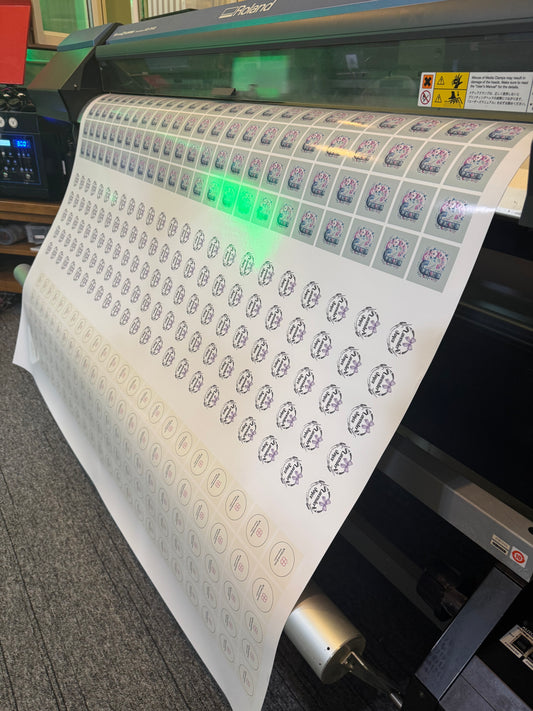 100x solvent stickers £10 (printed 2” vinyl circles)