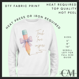 Pink pencil DTF transfer