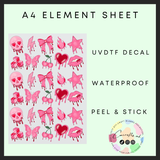 Pink Drip Repeated A4 uvdtf element sheet