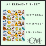 Small summer jelly teddy uvdtf A4 element sheet