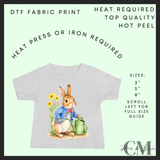 Watering can bunny DTF transfer