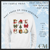 Christmas & bows DTF transfer
