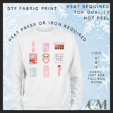 Pink makeup DTF transfer