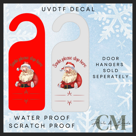Santa here Uvdtf door hanger transfer