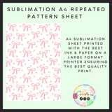 Pink bows Sublimation A4 sheet