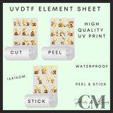 Highland cow alphabet Uvdtf element sheet