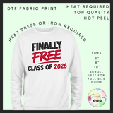 Finally free red & black leavers DTF transfer