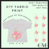 When I wake up gold & pink heart DTF transfer