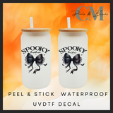 Spooky mama and mini black bow set uvdtf single transfer (4” / 10cm)