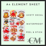 Takoyaki A4 uvdtf element sheet