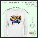 Yellow & blue leavers spray paint DTF transfer