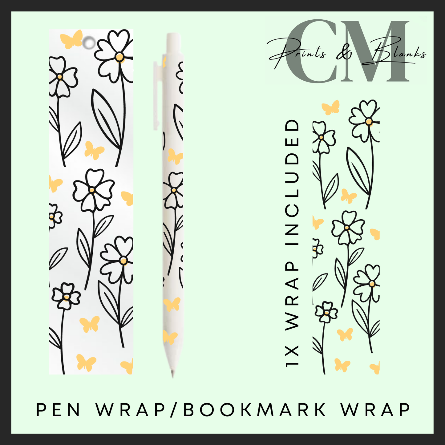 The plant collection bookmark & pen wrap Uvdtf decals