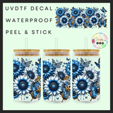 Blue flowers 16oz uvdtf wrap