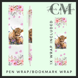 The highland cow collection, bookmark and pen wraps