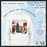 Small town christmas DTF transfer