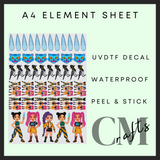 K-stars elements A4 uvdtf element sheet