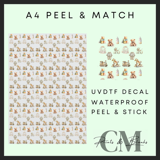 Neutral baby A4 Peel & Match Uvdtf sheet