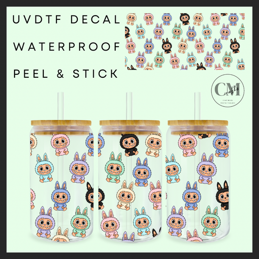 Sitting pretty repeated monsters 16oz Uvdtf wrap