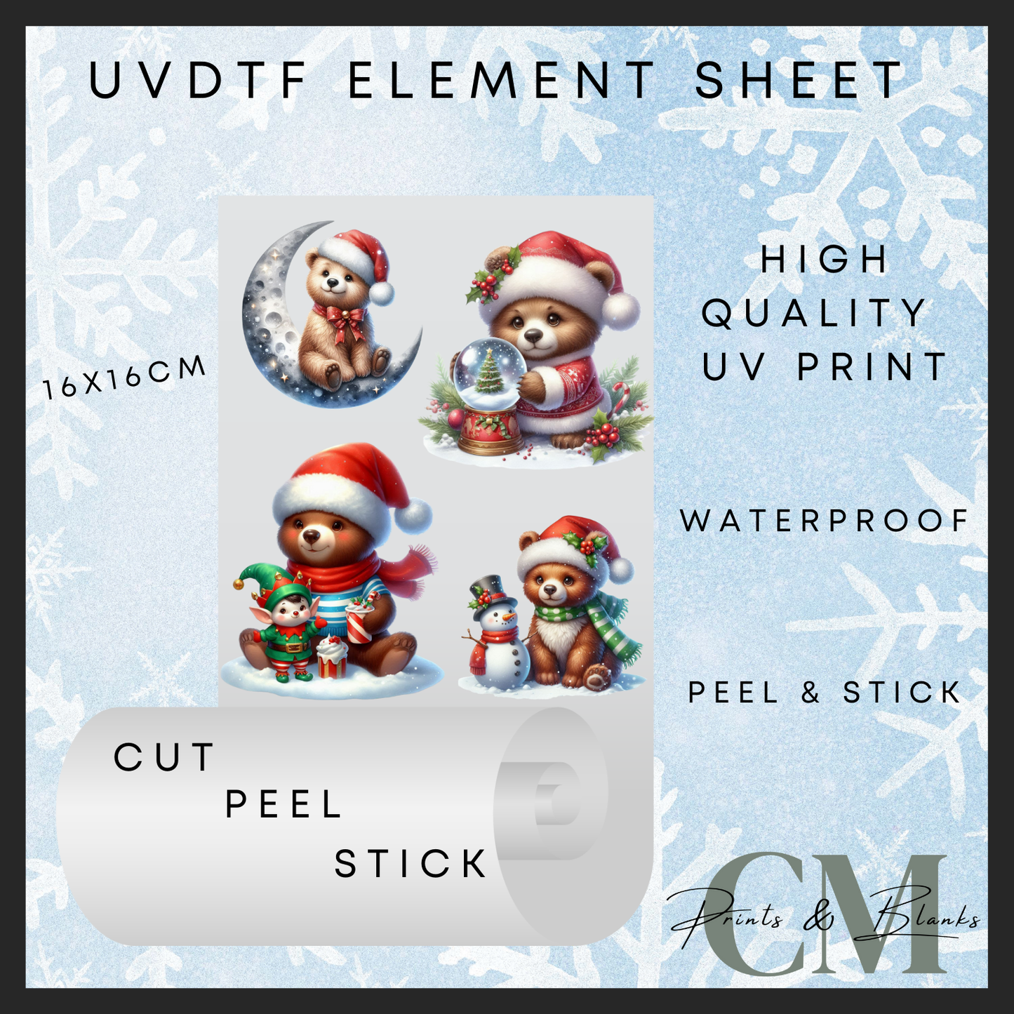 Christmas cubs Uvdtf element sheet