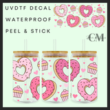 Pink patisserie hearts 16oz uvdtf wrap