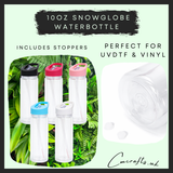 10oz snow globe water bottles (stoppers included)