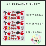 True Crime Junkie A4 uvdtf element sheet