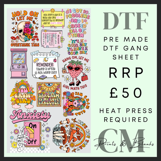 Positivity pre made DTF gang sheet (58x100cm)
