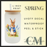 Flower field bunny Uvdtf single decal (4” / 10cm)